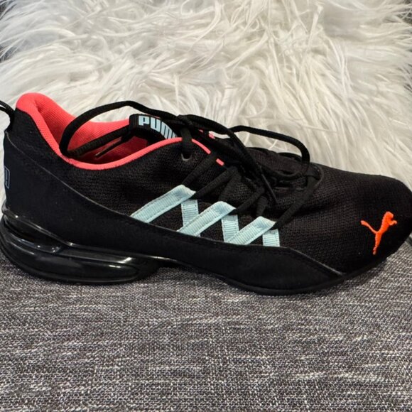 Puma Riaze Prowl Womens 11 Black Pink Mesh Pink Blue Training Running Shoes - Picture 5 of 10